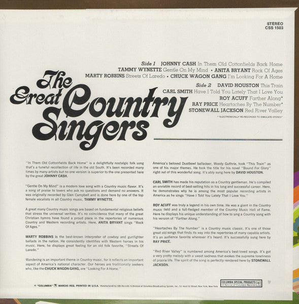 Various - The Great Country Singers