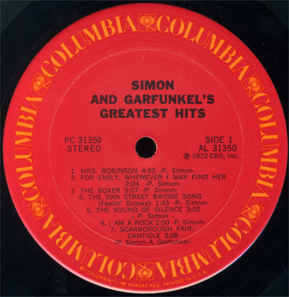 Simon And Garfunkel's Greatest Hits - secondary