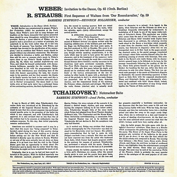 Pyotr Ilyich Tchaikovsky, Carl Maria von Weber, Richard Strauss, Heinrich Hollreiser, Jonel Perlea, Bamberger Symphoniker - Nutcracker Suite / Invitation To The Dance Op.65 / "Der Rosenkavalier" Waltzes, Op. 59