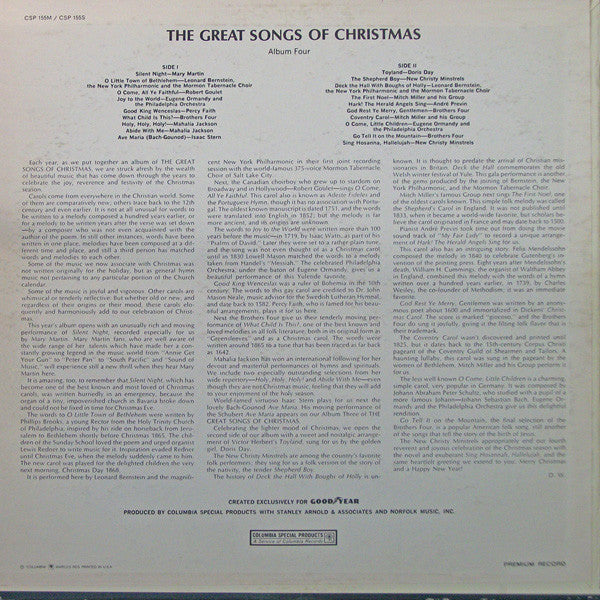 Great Songs Of Christmas (By The Great Artists Of Our Time) Album Four - secondary