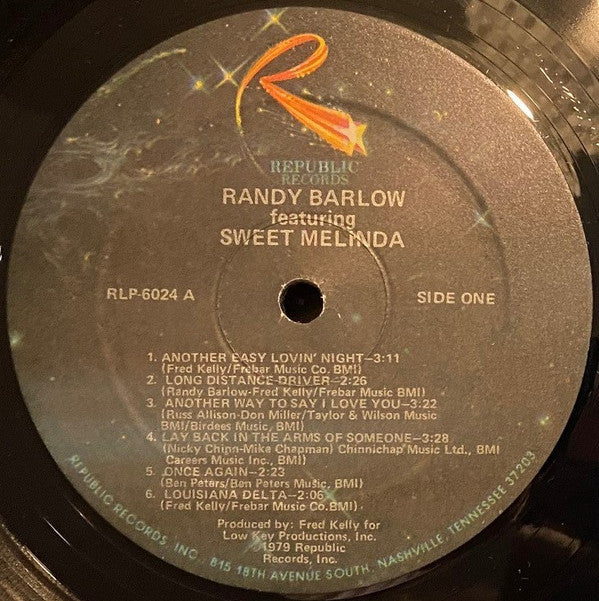 Randy Barlow - Featuring Sweet Melinda