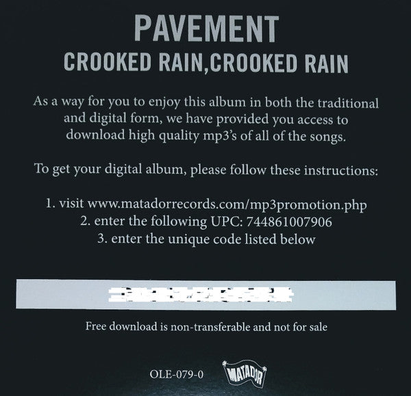 Crooked Rain, Crooked Rain - secondary