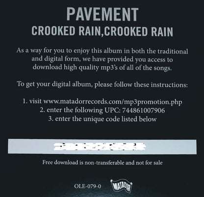 Crooked Rain, Crooked Rain - secondary