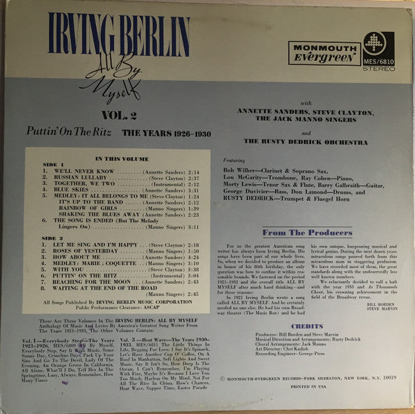 All By Myself: Vol. 2: Puttin' On The Ritz; The Years 1926 - 1930 - secondary