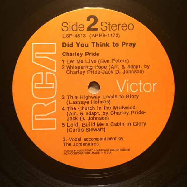 Charley Pride - Did You Think To Pray