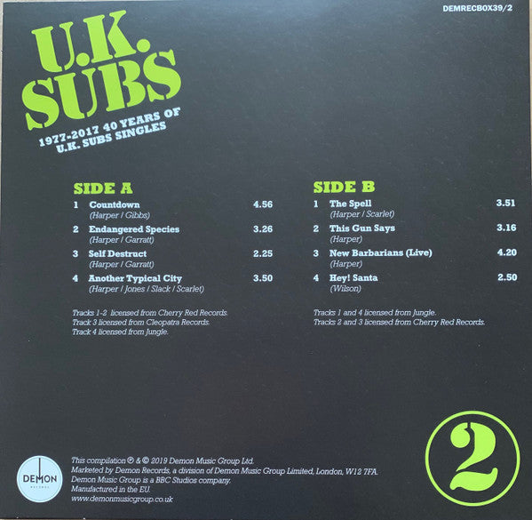1977 - 2017 40 Years Of U.K. Subs Singles - secondary
