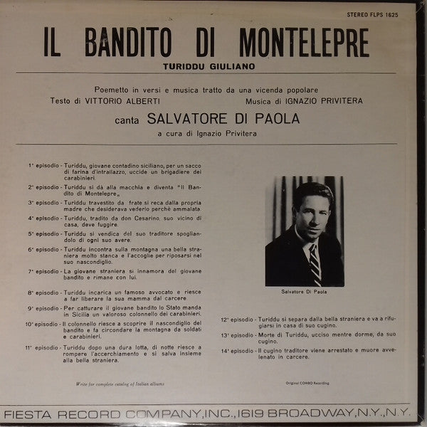 Salvatore Di Paola - Il Bandito Di Montelepre Turiddu Giuliano