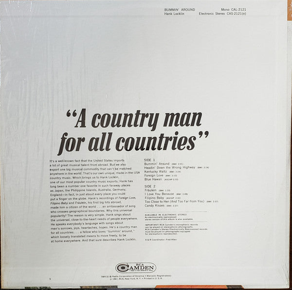 Hank Locklin - Bummin'  Around