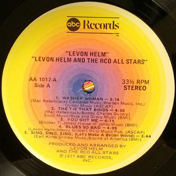 Levon Helm And The RCO All-Stars - secondary