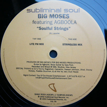 12" Single: Big Moses, Agboola - Soulful Strings