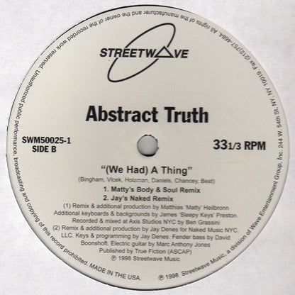 12" Single: Abstract Truth - (We Had) A Thing