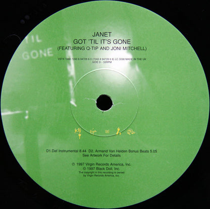 12" Single: Janet Jackson, Q-Tip, Joni Mitchell - Got 'Til It's Gone