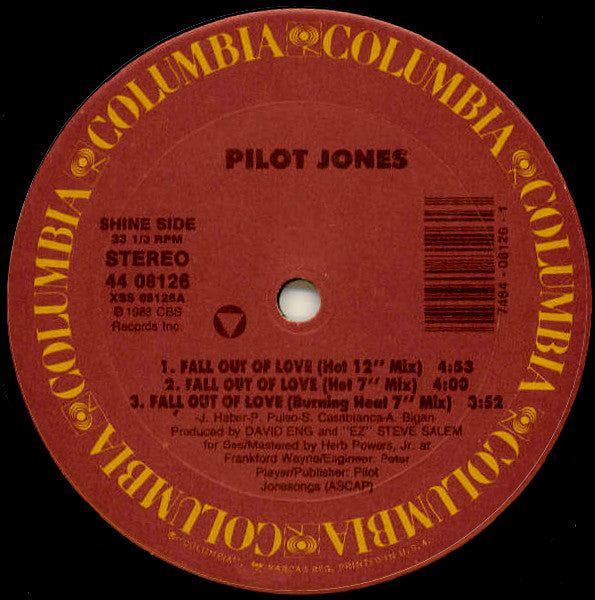 12": Pilot Jones - Fall Out Of Love