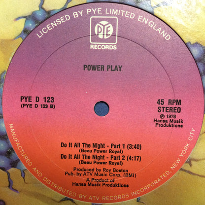 12" Single: Power Play - Do It All The Night