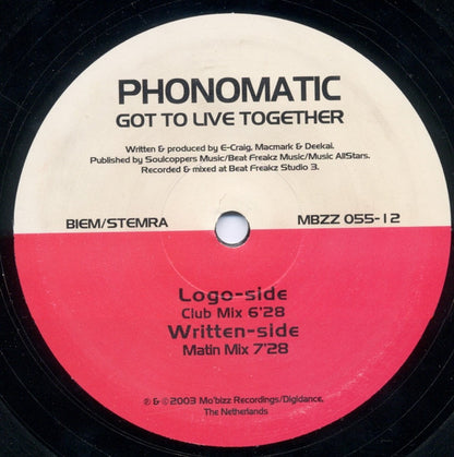 12" Single: Phonomatic - Got To Live Together