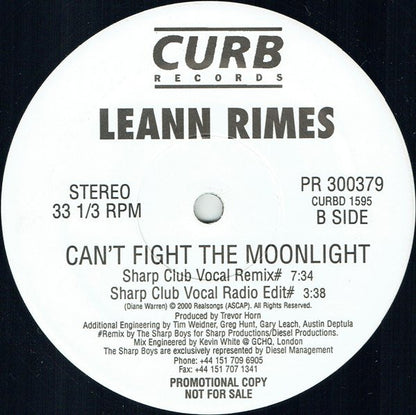 12" Single: LeAnn Rimes - Can't Fight The Moonlight