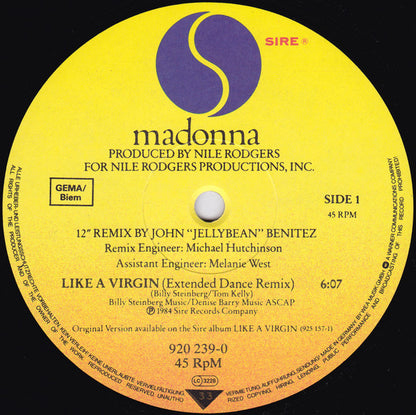 12" Single: Madonna - Like A Virgin