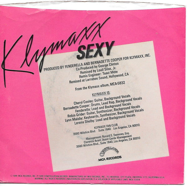 7": Klymaxx - Sexy