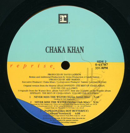 12" Single: Chaka Khan, Me'Shell NdegéOcello - Never Miss The Water