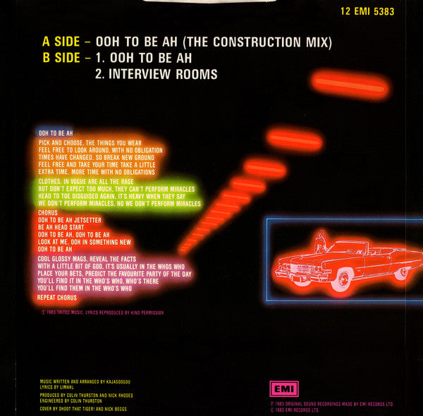 12" Single: Kajagoogoo - Ooh To Be Ah (The Construction Mix)