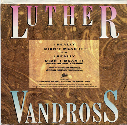 7" Single: Luther Vandross - I Really Didn't Mean It