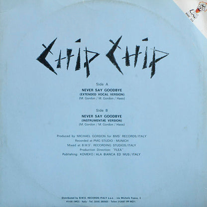12" Single: Chip Chip - Never Say Goodbye