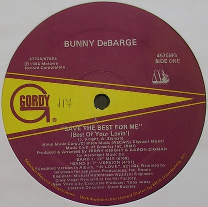 12" Single: Bunny DeBarge - Save The Best For Me (Best Of Your Lovin')
