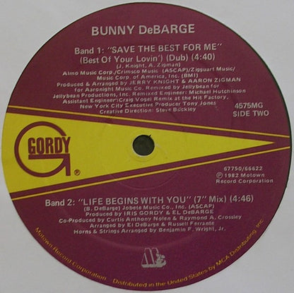 12" Single: Bunny DeBarge - Save The Best For Me (Best Of Your Lovin')