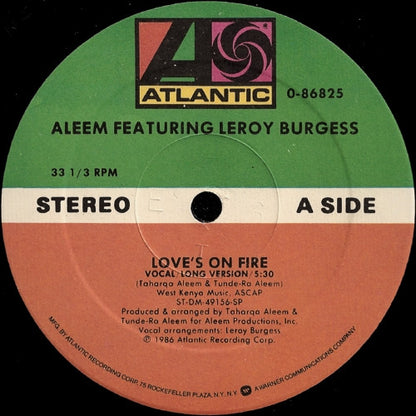 12" Single: Aleem - Love's On Fire