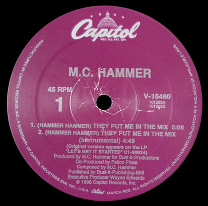 12" Single: MC Hammer - (Hammer Hammer) They Put Me In The Mix / Cold Go M.C. Hammer