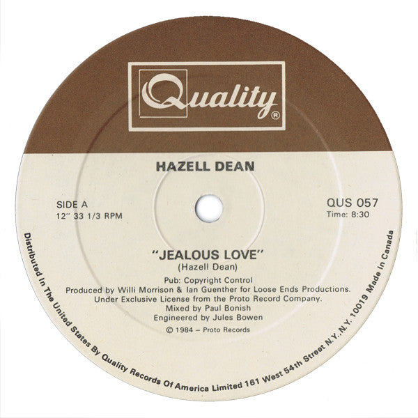 12" Single: Hazell Dean - Jealous Love / Evergreen