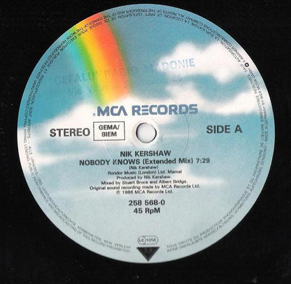 12" Single: Nik Kershaw - Nobody Knows (Extended Mix)