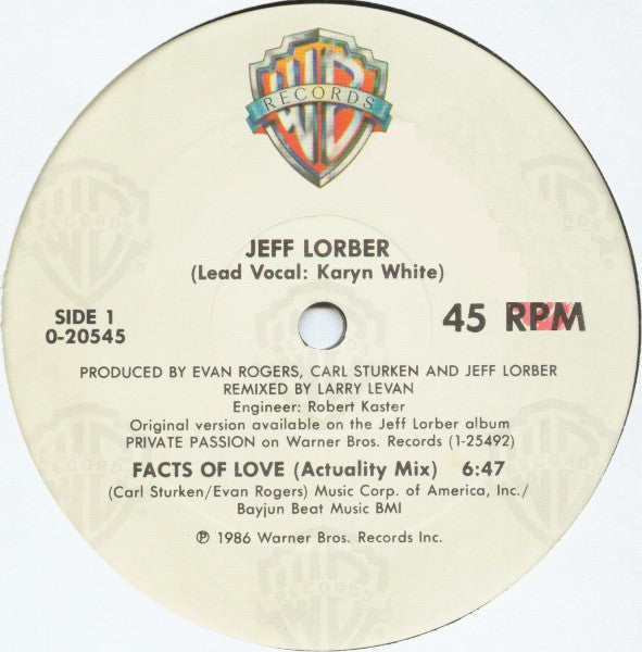 Jeff Lorber, Karyn White - Facts Of Love