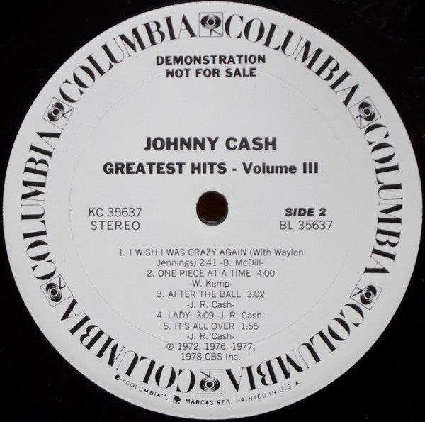 Johnny Cash - Greatest Hits Volume 3