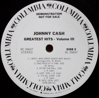 Johnny Cash - Greatest Hits Volume 3