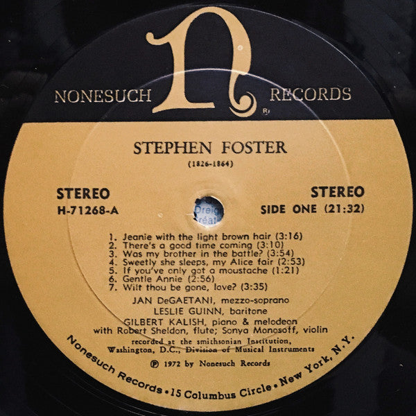 Stephen Foster, Jan Degaetani, Leslie Guinn - Songs By Stephen Foster (1826-1864)