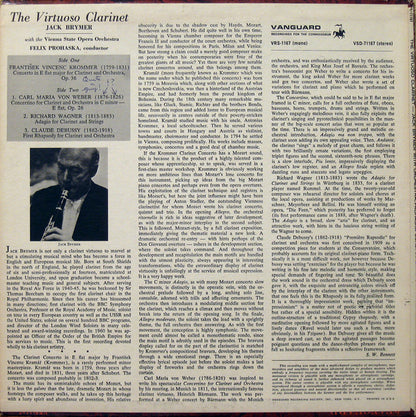 František Vincenc Kramář - Krommer, Carl Maria von Weber, Claude Debussy, Richard Wagner, Jack Brymer, Orchester Der Wiener Staatsoper, Felix Prohaska - The Virtuoso Clarinet
