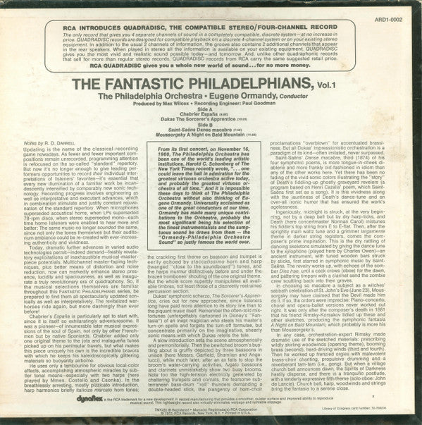 Eugene Ormandy - The Fantastic Philadelphians, Vol. 1 - Sheer Sonic Sorcery
