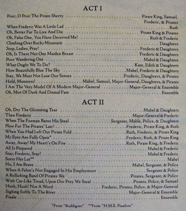 Various - Gilbert & Sullivan's The Pirates Of Penzance
