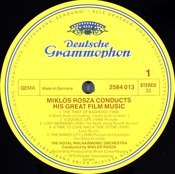 Miklós Rózsa, Royal Philharmonic Orchestra - Miklós Rózsa Conducts His Great Film Music