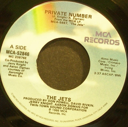 7" Single: The Jets - Private Number / Look, No Strings