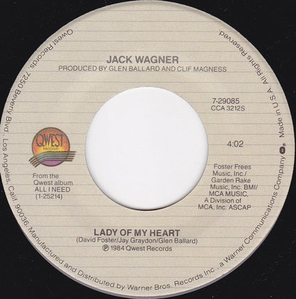 7" Single: Jack Wagner - Premonition