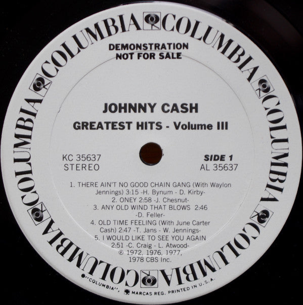 Johnny Cash - Greatest Hits Volume 3
