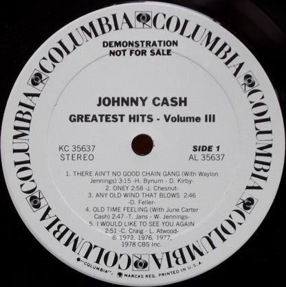 Johnny Cash - Greatest Hits Volume 3
