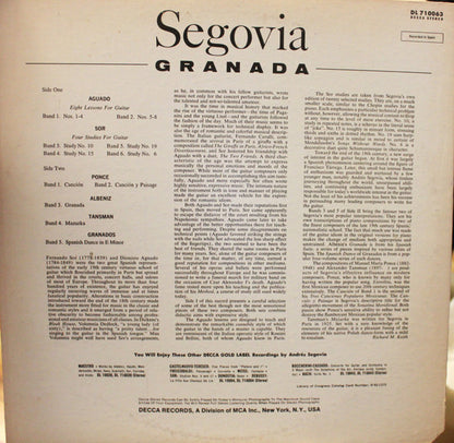 Andrés Segovia - Granada
