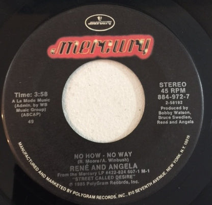 7" Single: René & Angela - No How - No Way