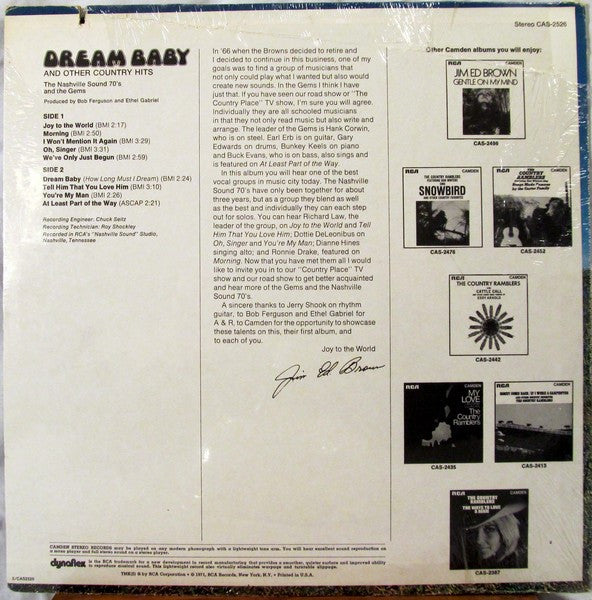 The Nashville Sound 70's, The Gems (3) - Dream Baby And Other Country Hits