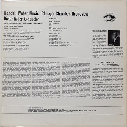 Georg Friedrich Händel, Chicago Chamber Orchestra, Dieter Kober - Water Music