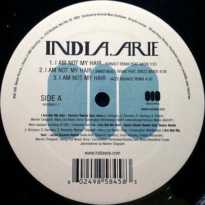 12" Single: India.Arie - I Am Not My Hair (The Remixes)