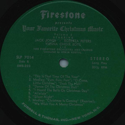 Jack Jones, Roberta Peters, Die Wiener Sängerknaben, Irwin Kostal, The Firestone Orchestra And Chorus - Firestone Presents Your Favorite Christmas Music Volume 6